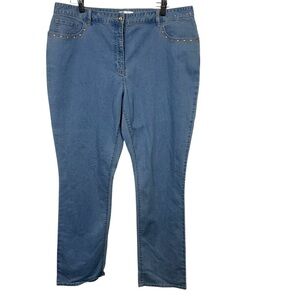 Northern Reflections Women’s Jeans Size‎ 16 blue denim pants silver studs town